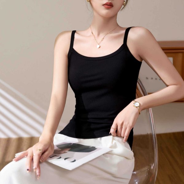 Áo Ba Lỗ Đan Gân Chống Hở Mùa Hè 2024 – Thanh Lịch Dưới Áo Vest Nữ - Hình ảnh 5