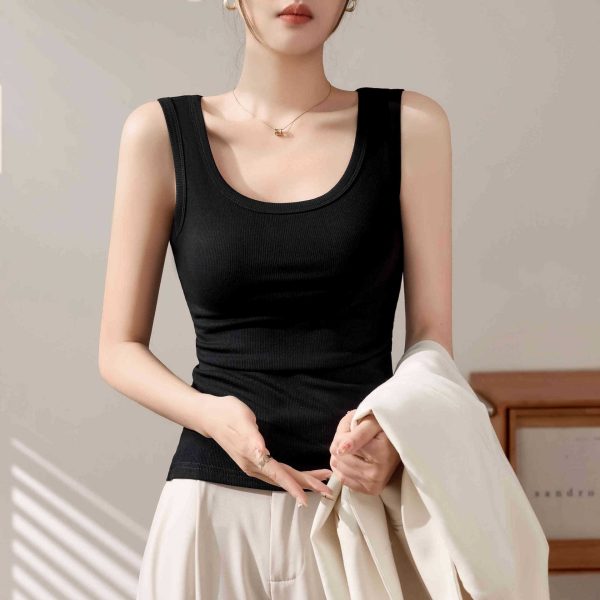 Áo Ba Lỗ Đan Gân Chống Hở Mùa Hè 2024 – Thanh Lịch Dưới Áo Vest Nữ - Hình ảnh 6