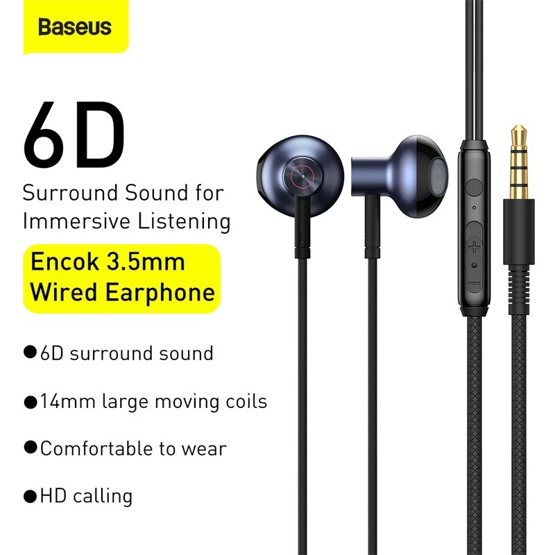 Tai nghe có dây Baseus H19 jack 3.5mm 1