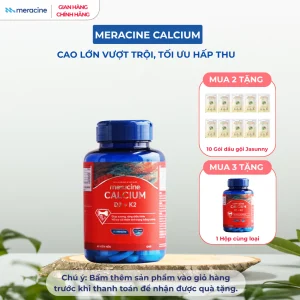 Meracine Calcium D3K2 tảo biển đỏ hộp 60 viên
