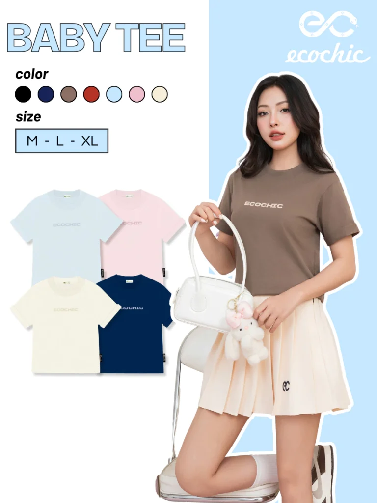 Áo phông baby tee ECOCHIC B120 thun cotton 1
