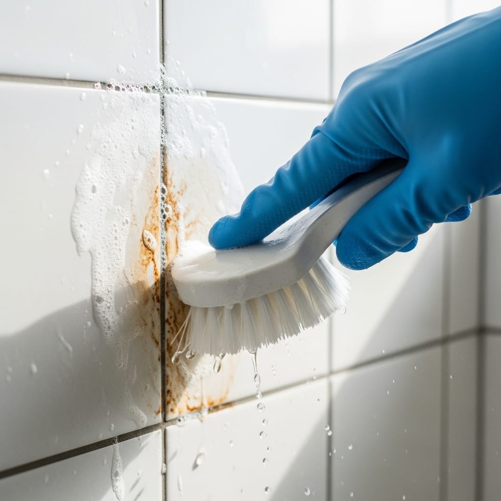 làm sạch gạch nhà tắm bị ố lâu ngày hiệu quả