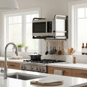 làm sao sắp xếp bếp gọn gàng hơn với kệ đa tầng