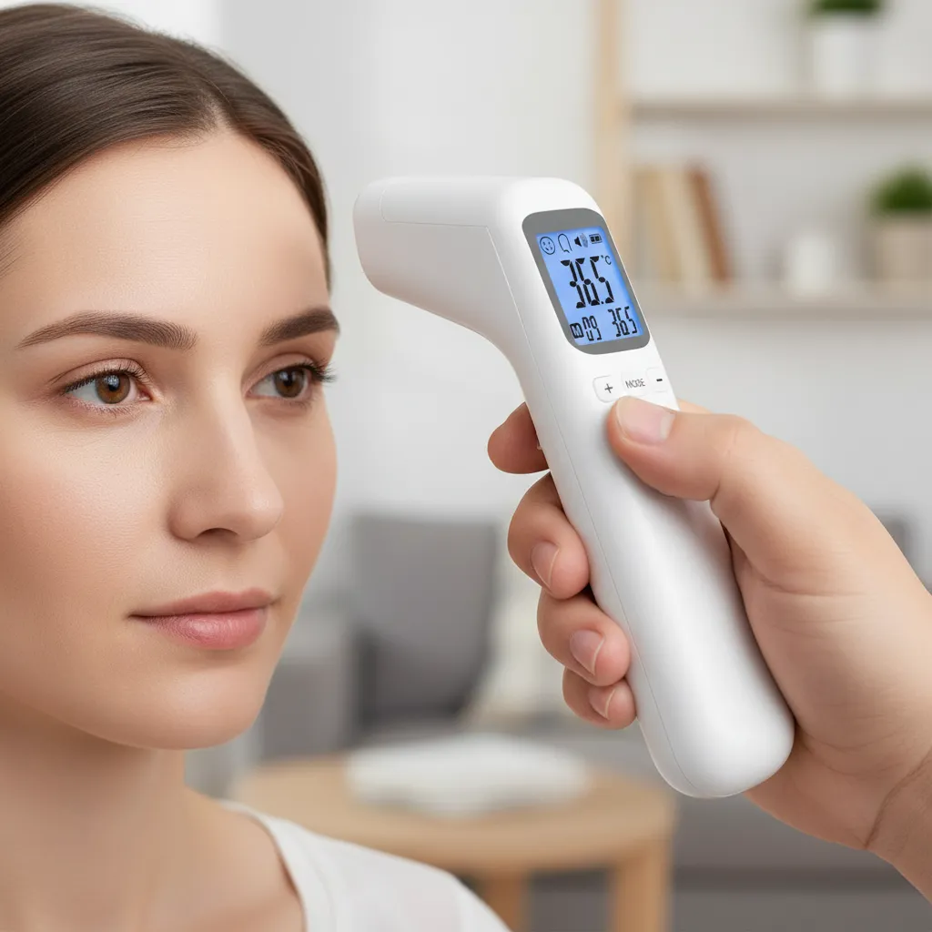 Hướng dẫn sử dụng nhiệt kế hồng ngoại đo trán đúng khoảng cách 3 đến 5 cm