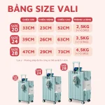 Vali du lịch khóa kéo PC ABS size 20/24/28 inch 3