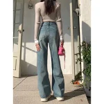 Quần jean nữ ống rộng suông xanh nhạt bigsize 4542 3