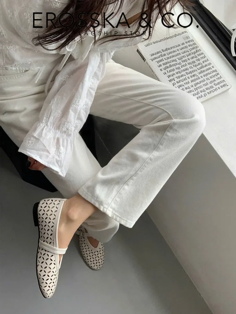 Giày búp bê nữ Erosska EL065 lưới quai ngang 4