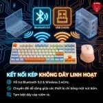 Bộ bàn phím chuột không dây Bluetooth Ziyou M87 LED 4
