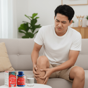 dấu hiệu thiếu canxi như chuột rút và đau nhức nhẹ
