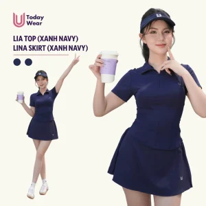 Set đồ thể thao nữ Lia Top Lina Skirt xanh navy 5