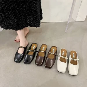 Giày sục nữ mũi vuông quai ngang TT23 5