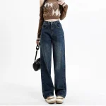 Quần jean nữ ống rộng suông xanh nhạt bigsize 4542 6