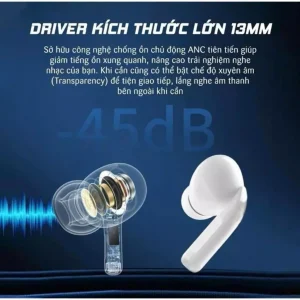 Tai nghe Bluetooth A10 Ultimate ANC ENC kết nối app 7