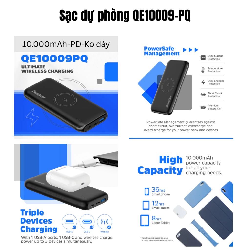 Sạc dự phòng Energizer 10000mAh PD 15W 8