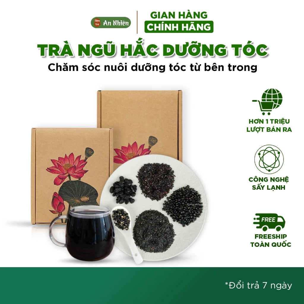 Phụ nữ pha Trà Ngũ Hắc An Nhiên khi lo lắng về tình trạng rụng tóc