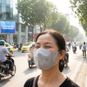 Đeo khẩu trang 5D thoáng khí giúp giảm cảm giác khó thở khi dùng lâu