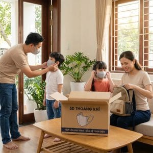 Thùng khẩu trang 5D thoáng khí dùng hàng ngày tiết kiệm hơn