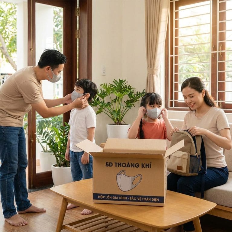 Thùng khẩu trang 5D thoáng khí dùng hàng ngày tiết kiệm hơn