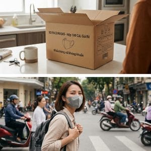 Thùng khẩu trang 5D giá tốt dùng hàng ngày thoải mái và tiết kiệm