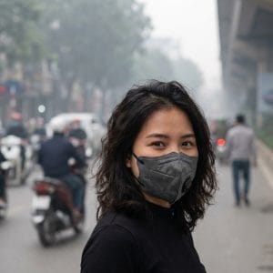 Khẩu trang 5D ôm mặt hỗ trợ chống bụi mịn khi đi ngoài đường