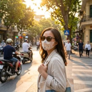 Khẩu trang chống UV 5D thoáng khí dùng ngoài trời hàng ngày
