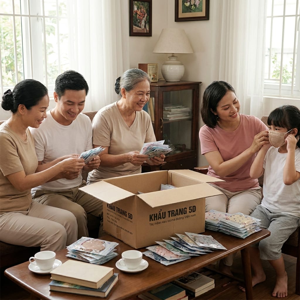 Thùng khẩu trang 5D dùng hàng ngày tiết kiệm và thoải mái hơn