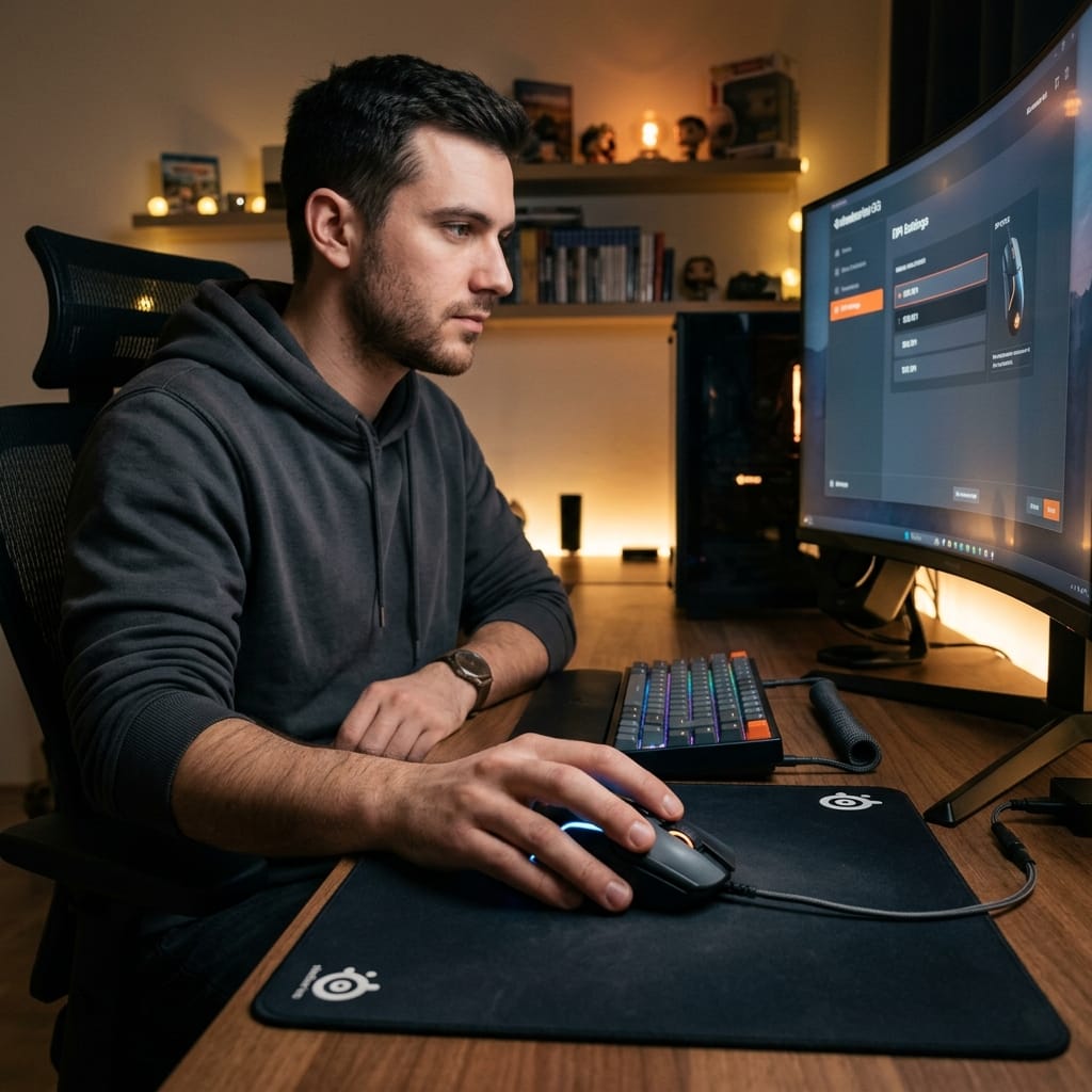 Người dùng chỉnh tốc độ chuột gaming để thao tác mượt và chính xác hơn