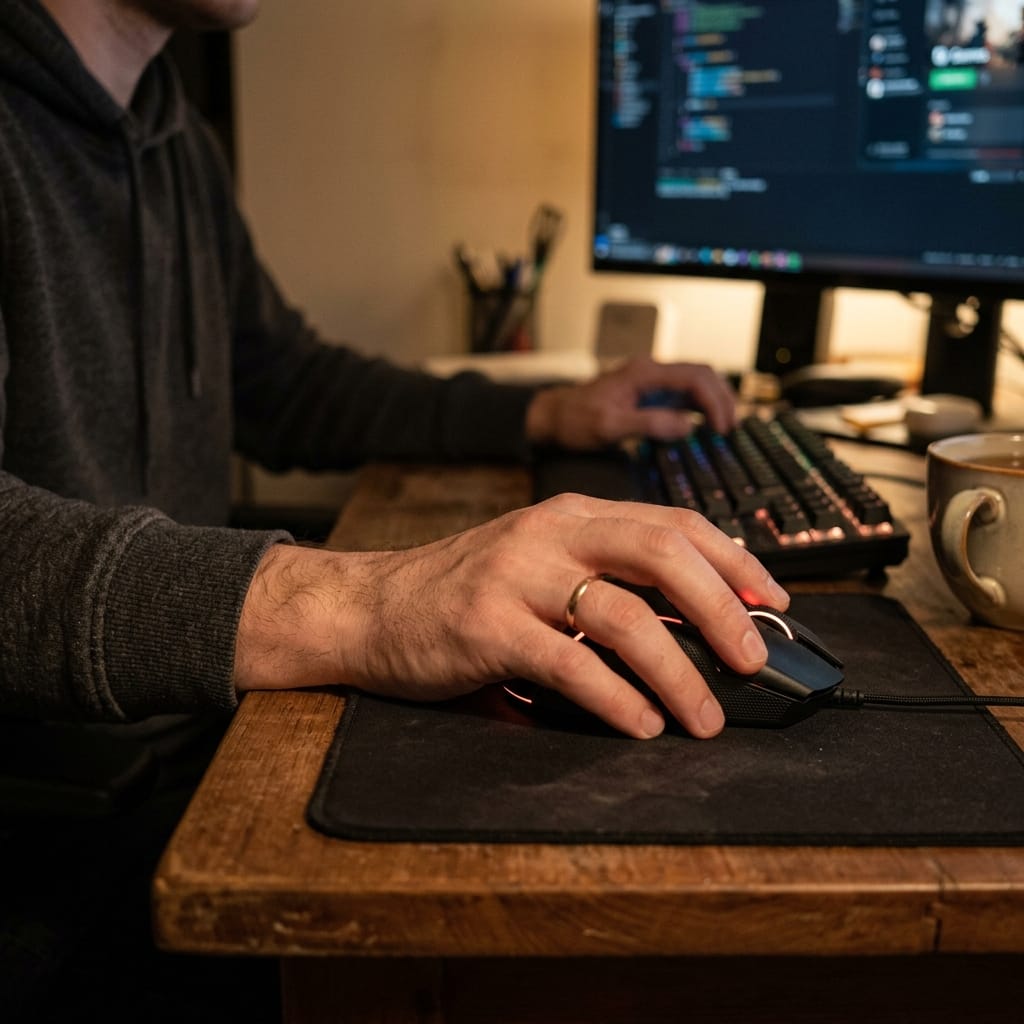 Người chơi game sử dụng chuột gaming để thao tác mượt và chính xác hơn