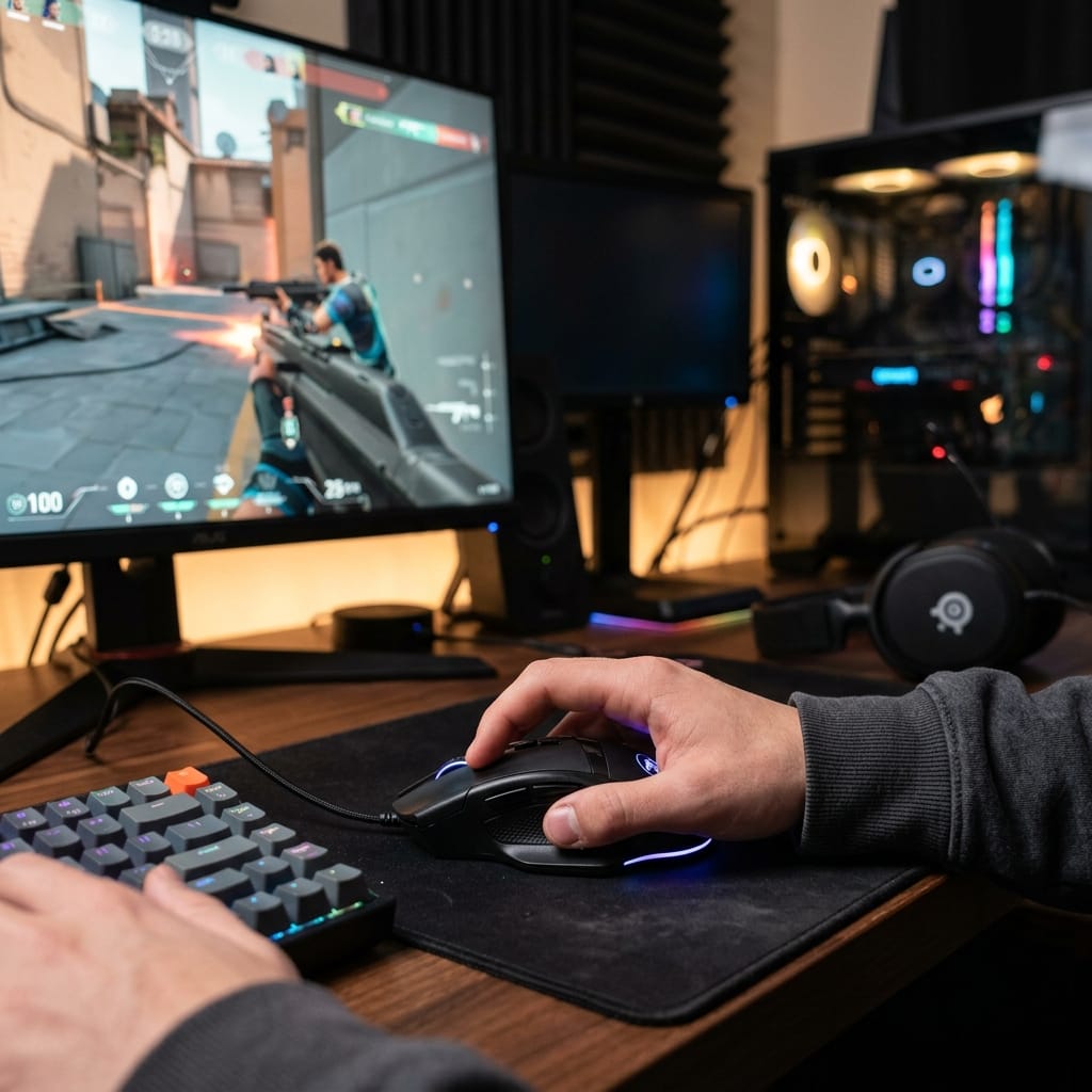 So sánh chuột gaming có dây và không dây trên bàn setup hiện đại