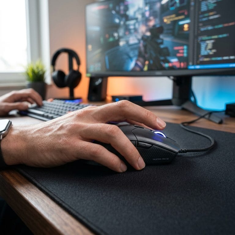 Chuột gaming dưới 200K trên bàn setup chơi game hiện đại