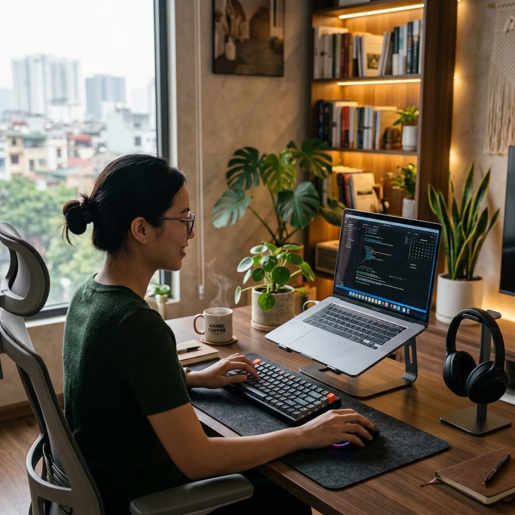 Bộ bàn phím không dây giúp làm việc nhiều thiết bị gọn gàng hơn