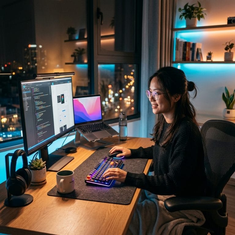 Combo bàn phím chuột không dây 489K trên góc làm việc hiện đại