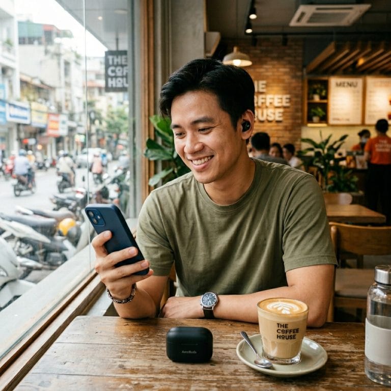 Người dùng trải nghiệm tai nghe Bluetooth A10 Ultimate ANC ENC thực tế