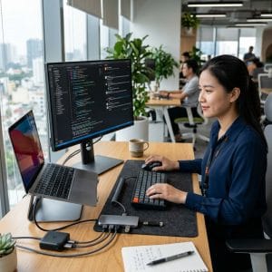 Hub USB-C kết nối màn hình ngoài và nhiều thiết bị cùng lúc