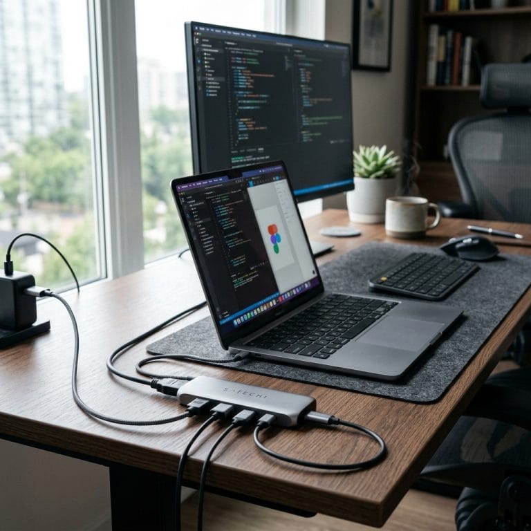 Hub USB-C kết nối màn hình 4K sắc nét cho laptop hiện đại