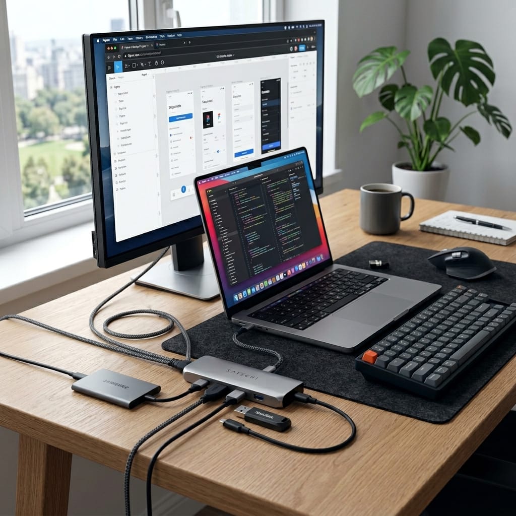 Hub USB-C UGREEN bằng nhôm dùng cho laptop hiện đại