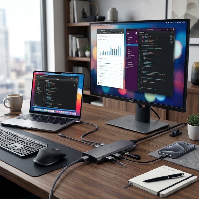 Người dùng MacBook sử dụng hub USB-C để mở rộng cổng kết nối