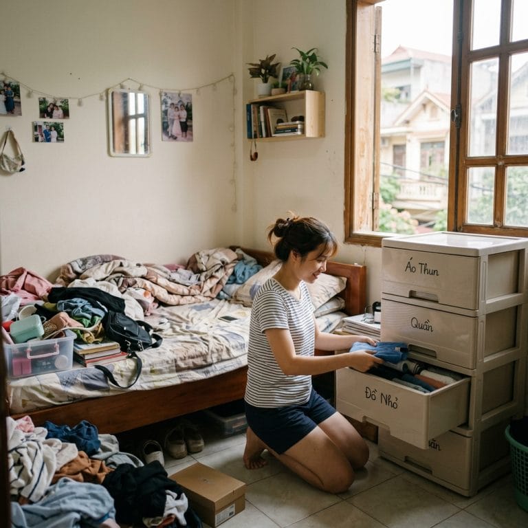 Tủ nhiều ngăn giúp phân loại đồ trong phòng gọn gàng hơn