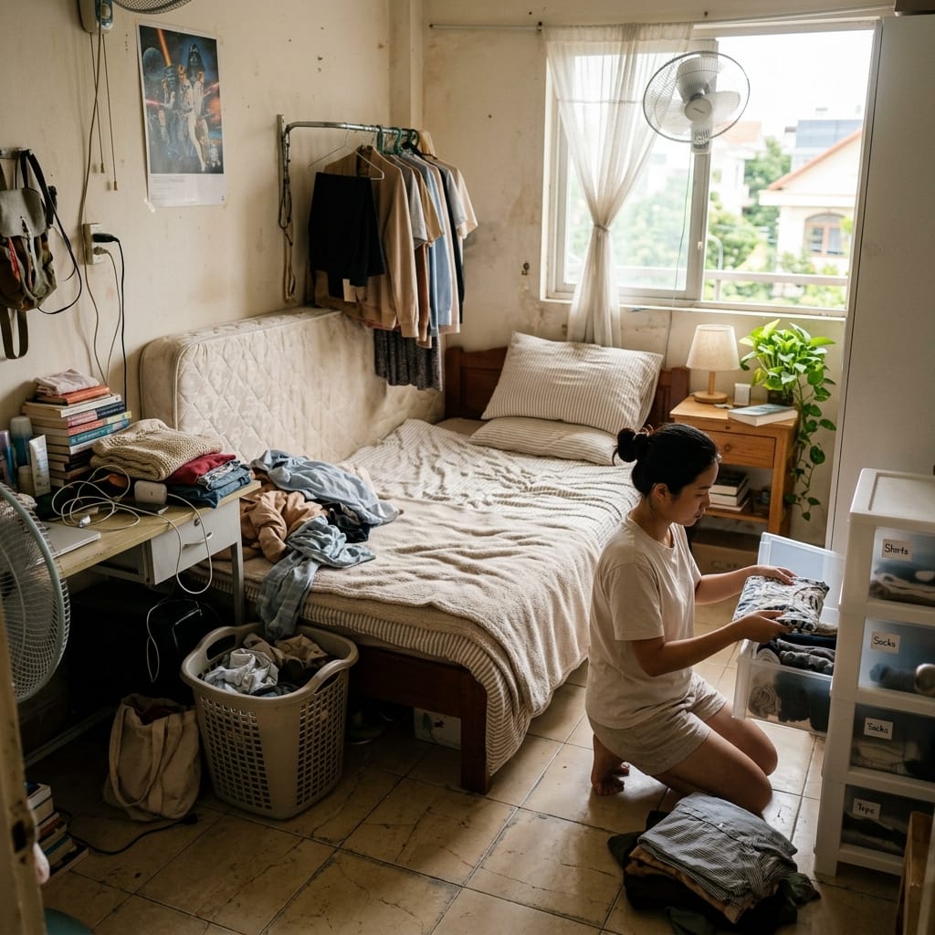 Tủ nhựa nhiều ngăn sử dụng bền và gọn gàng trong phòng ngủ