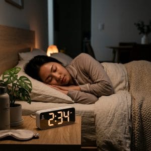 Đồng hồ LED để bàn với ánh sáng dịu phù hợp cho phòng ngủ