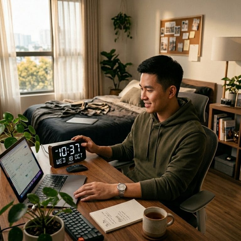 Đồng hồ để bàn UKIO hiển thị thời gian rõ ràng và ổn định