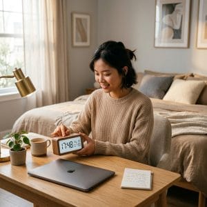Đồng hồ để bàn LED dễ sử dụng với màn hình hiển thị rõ ràng