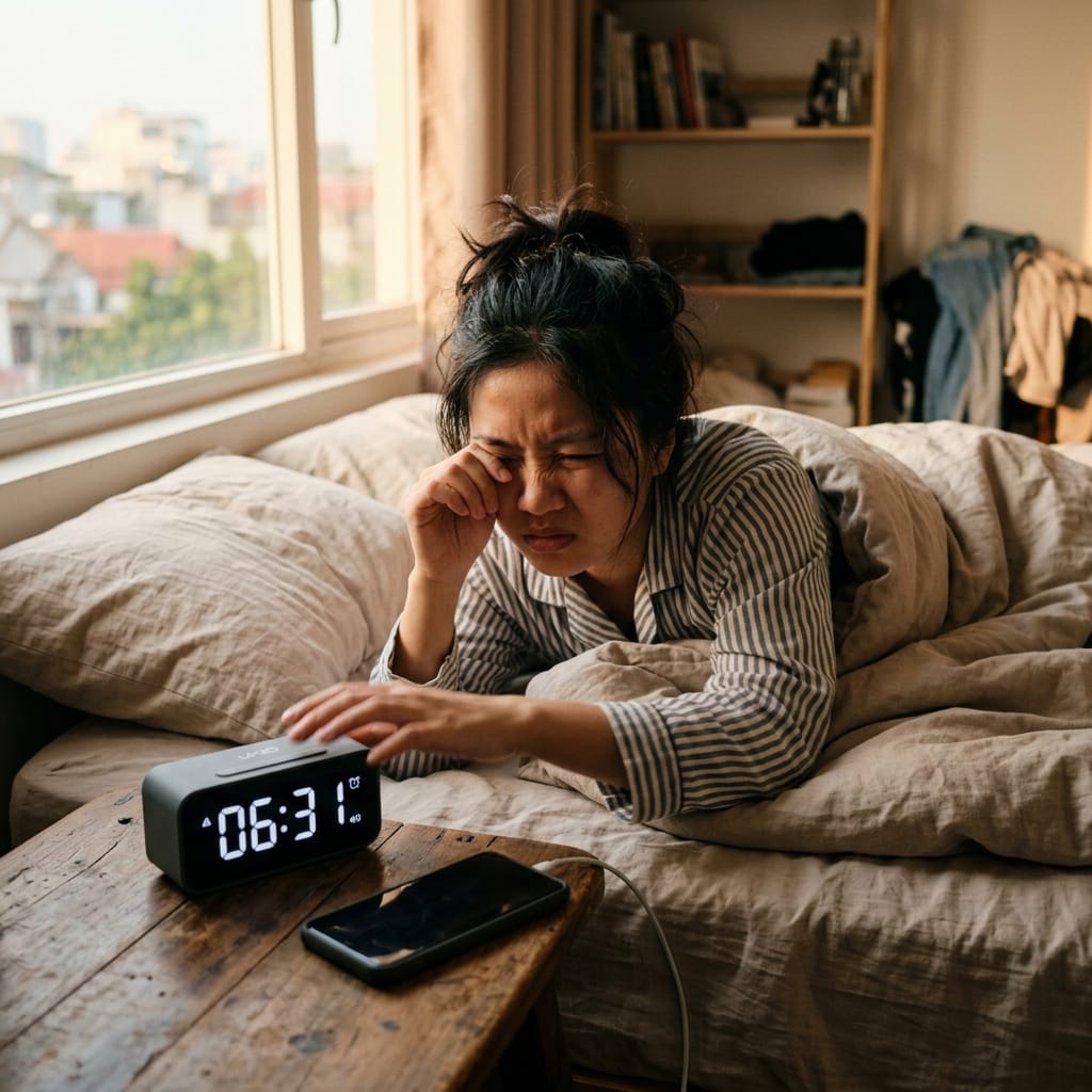 Người trẻ thường xuyên ngủ quên dù đã đặt báo thức mỗi ngày