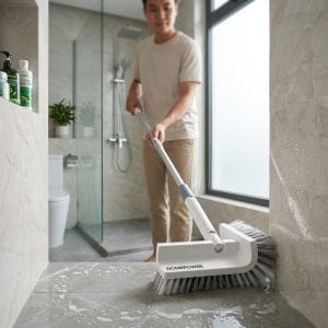 Cây chà sàn Homepower đang được dùng để vệ sinh nhà tắm và ron gạch