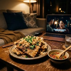Cơm cháy giòn rụm topping đậm vị ăn khi cày phim đêm khuya
