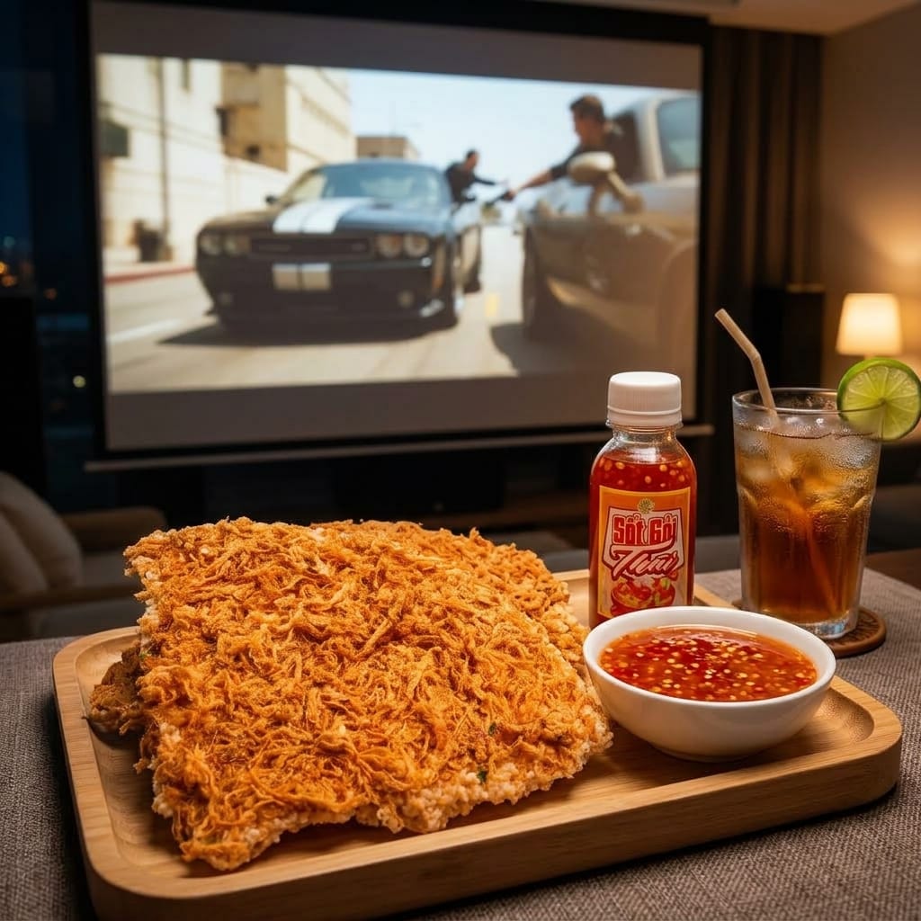 Cơm cháy giòn rụm topping chà bông ăn lâu không nhanh ngán