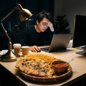 Cơm cháy giòn rụm đậm vị ăn khi stress và làm việc căng thẳng