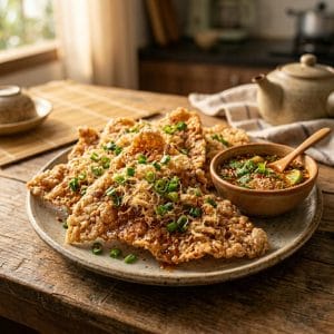 Cơm cháy mắm hành giòn rụm topping đậm vị nhưng không ngấy