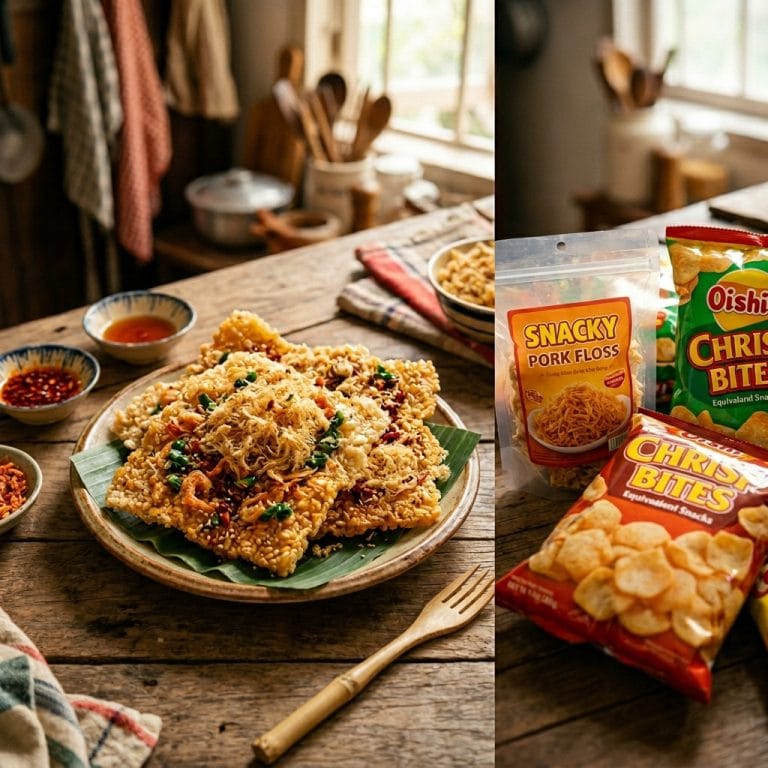 Cơm cháy handmade giòn rụm topping đậm vị khác snack công nghiệp