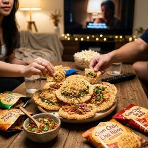 Combo cơm cháy nhiều vị giòn rụm phù hợp ăn cùng nhiều người